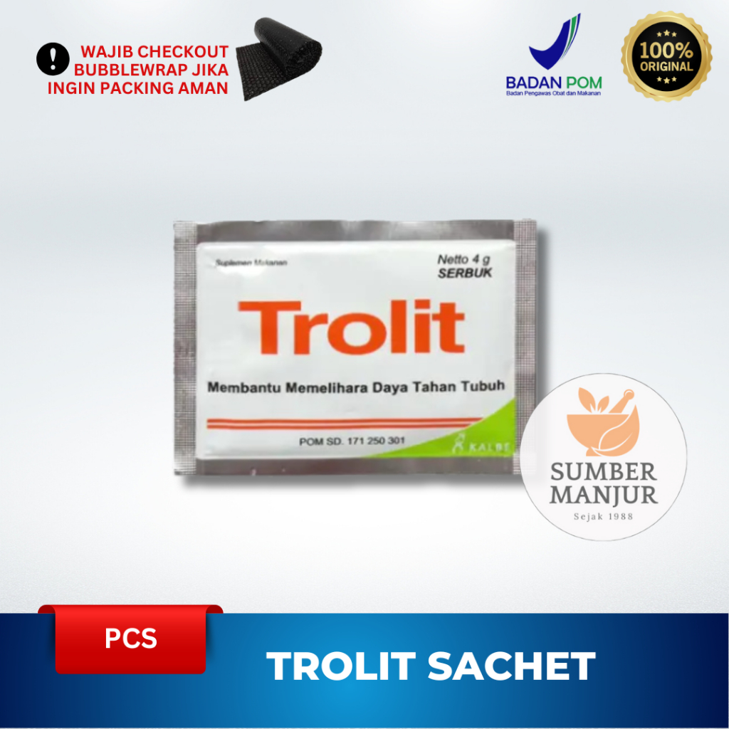 TROLIT SACHET SERBUK JAMU BIJI DAN ANGKAK UNTUK MENGEMBALIKAN CAIRAN TUBUH - EXP 07/2026