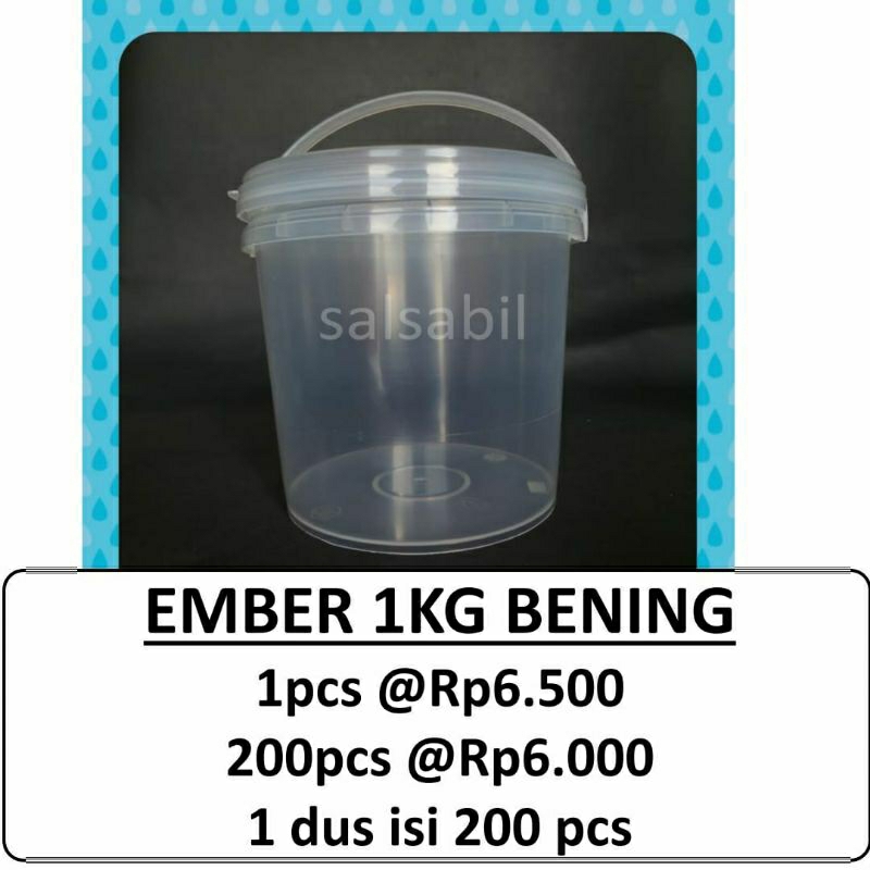 Ember 1kg Bening / ember plastik 1kg / ember mini