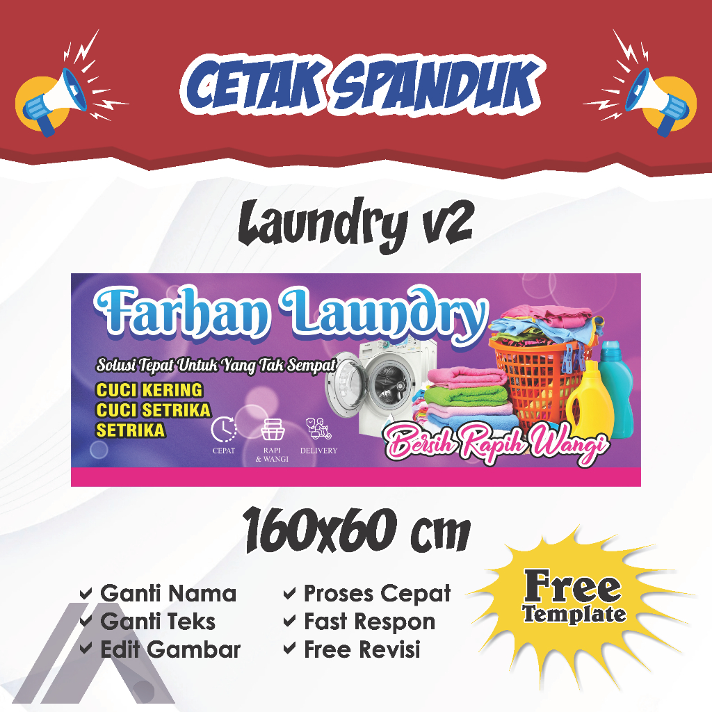 Cetak Spanduk LAUNDRY BISA CUSTOM