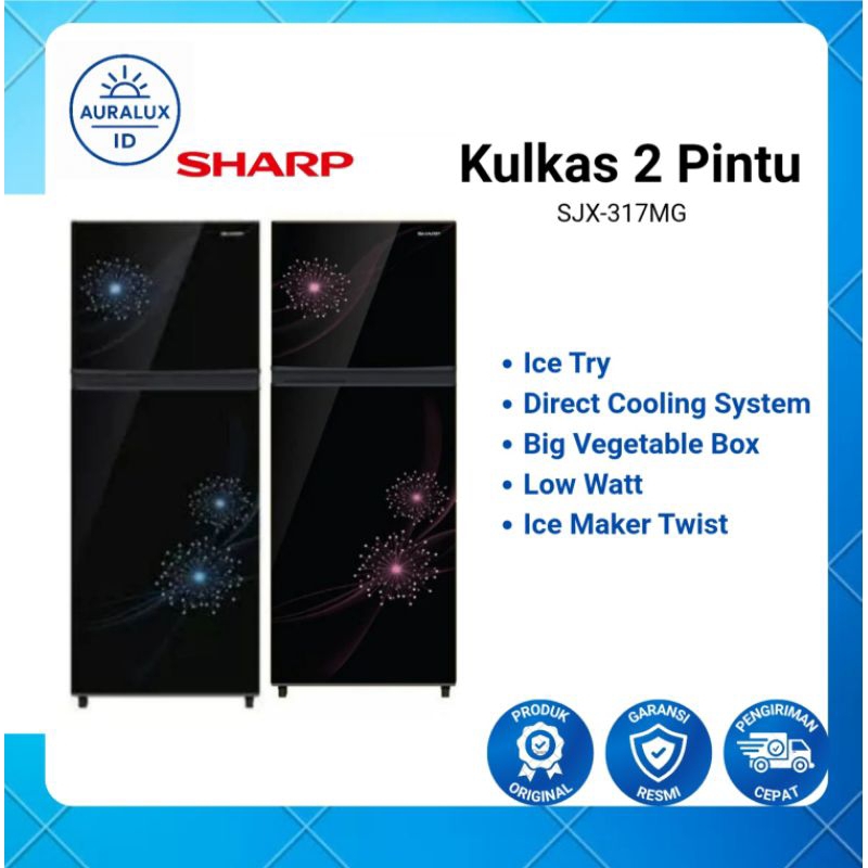 SHARP Kulkas 2 Pintu SJ-317 MG | Hemat Listrik | Garansi Resmi