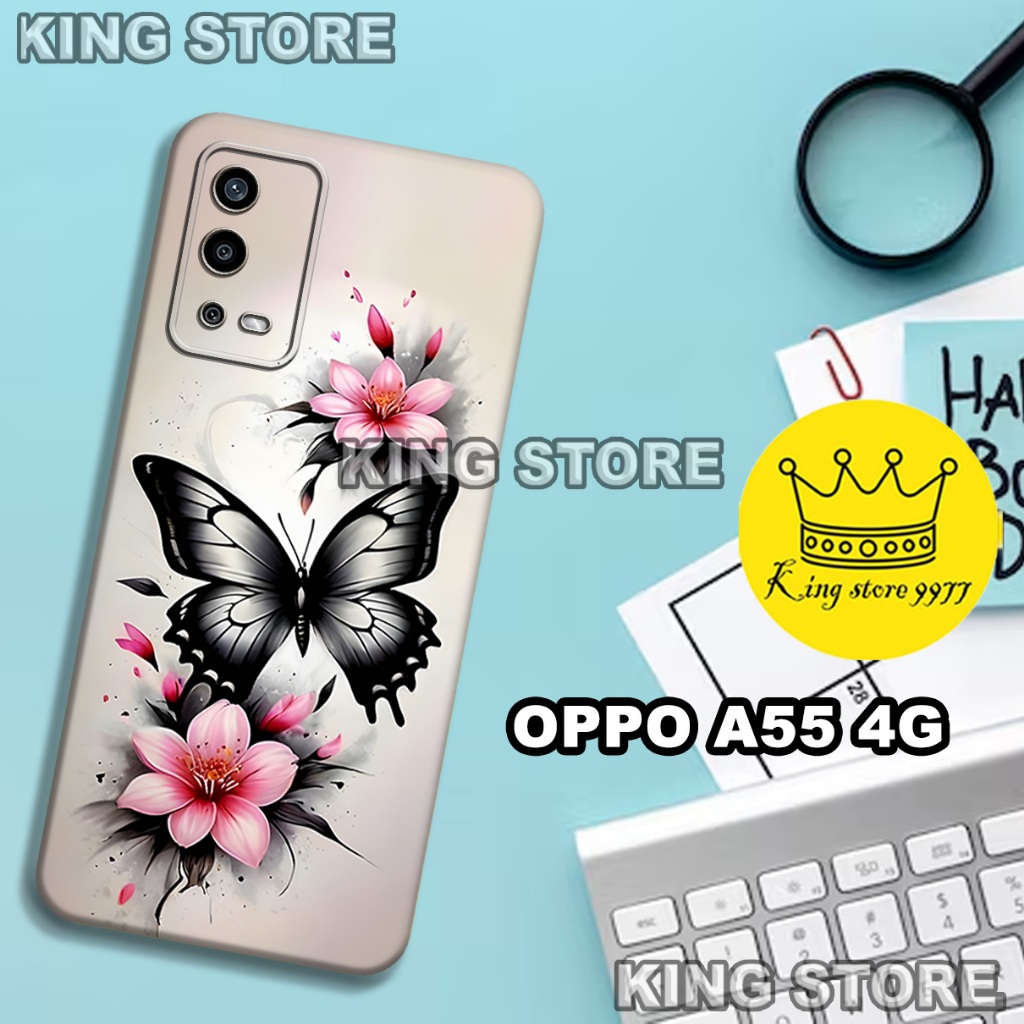 (KS26)  Softcase karet untuk OPPO A55 Motif gambar karakter Bunga/casing OPPO A55 terbaru/kesing hp/