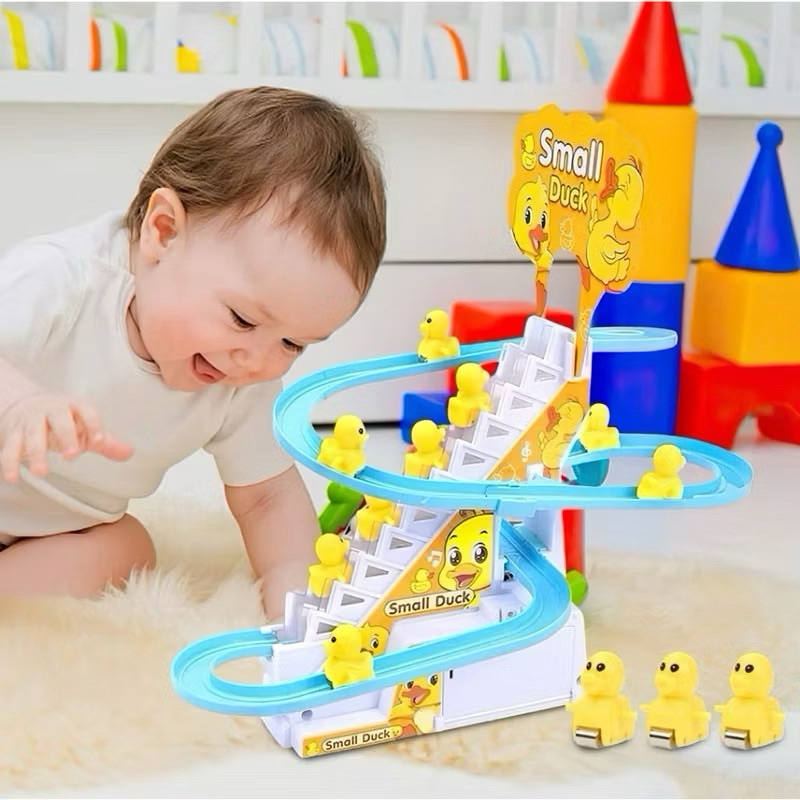 (TERLARIS)MAINAN BEBEK NAIK TANGGA / MAINAN SMALL DUCK TRAIN TRACK / BEBEK PEROSOTAN NAIK TANGGA