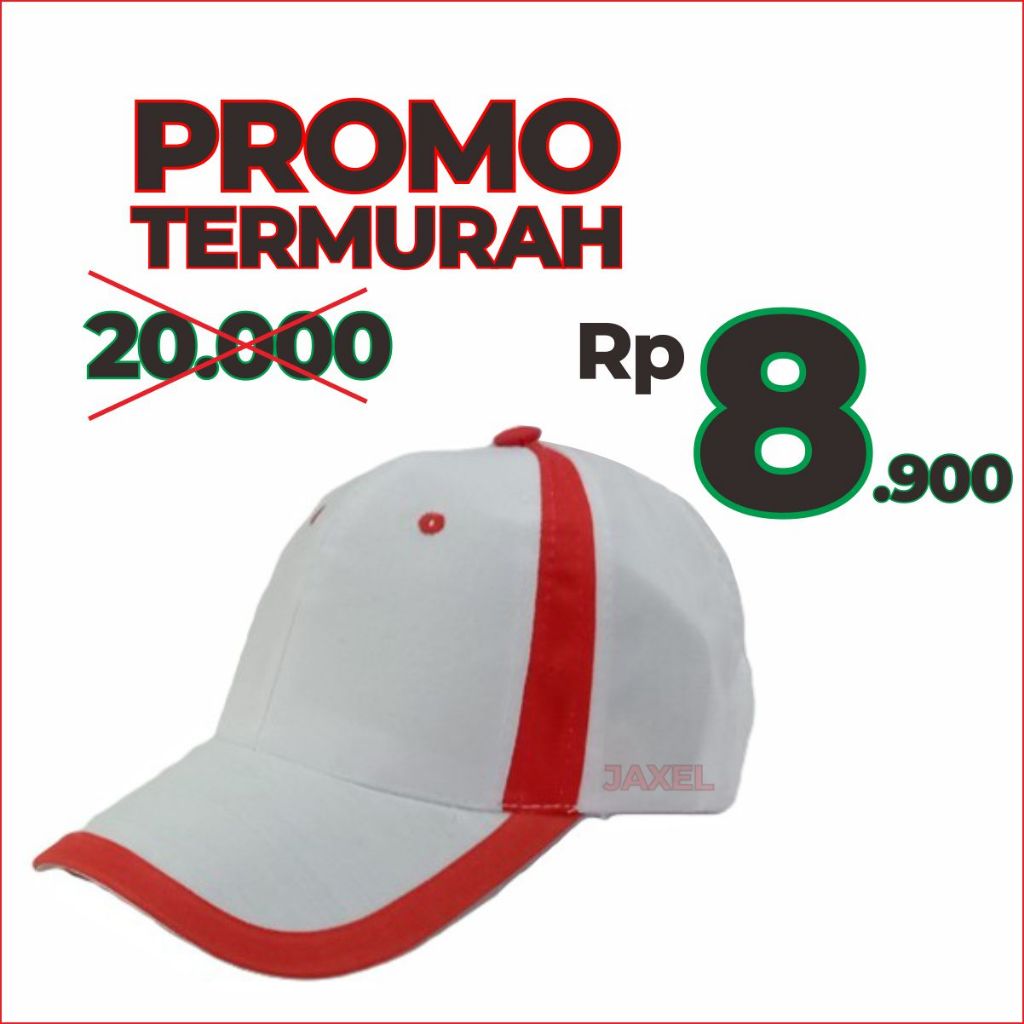 Topi Putih Merah Topi Merah Putih Topi Canvas Termurah Termurah Topi Canvas Katun Putih Merah Topi B