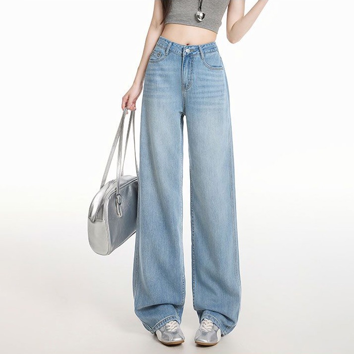 Alice Jeans-Baggy Jeans Cewek Style Highwaist Celana Jeans Fashion Biru