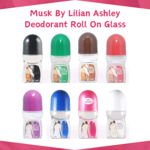 Musk By Lilian Ashley Deodorant Roll On Glass 50ml/Deodorant Pria & Wanita