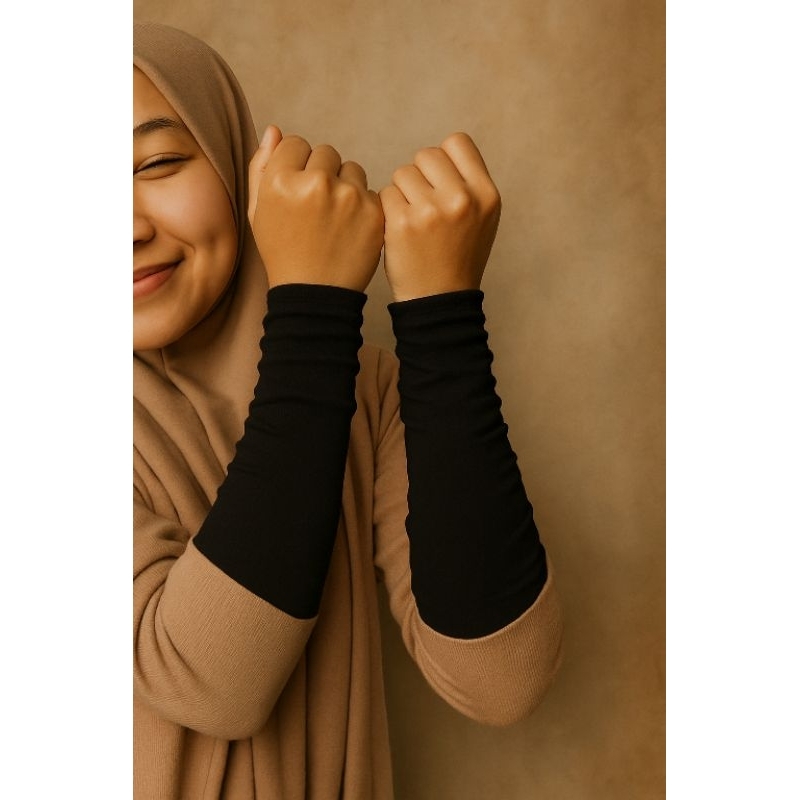 Manset Tangan SATU WARNA pendek 17cm Bahan Kaos RIB PE