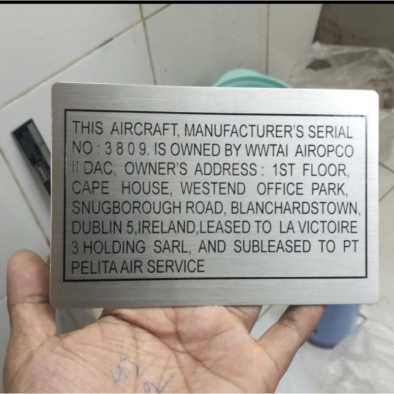 PLAT LABEL STAINLESS/PLAT MESIN