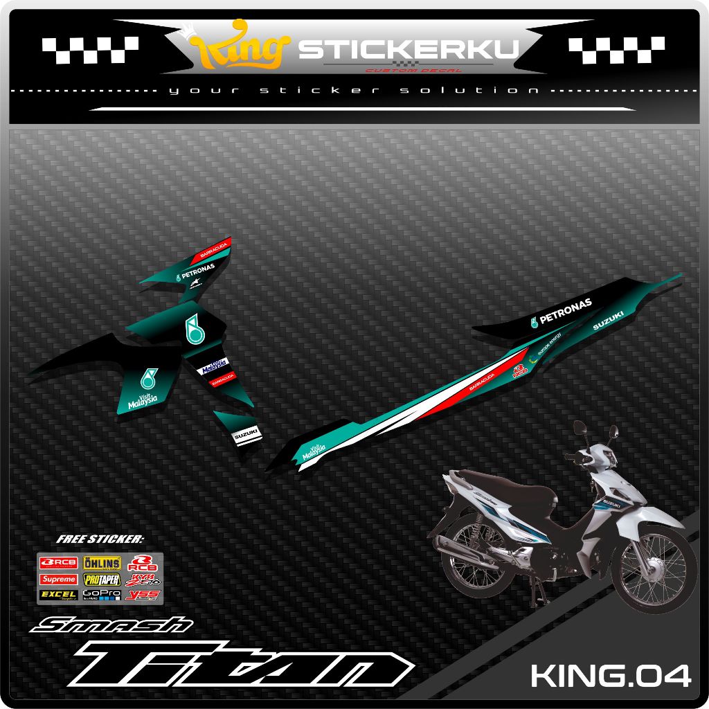 Striping Smash Titan - Sticker Striping Suzuki Smash Titan Desain Racing KS.04