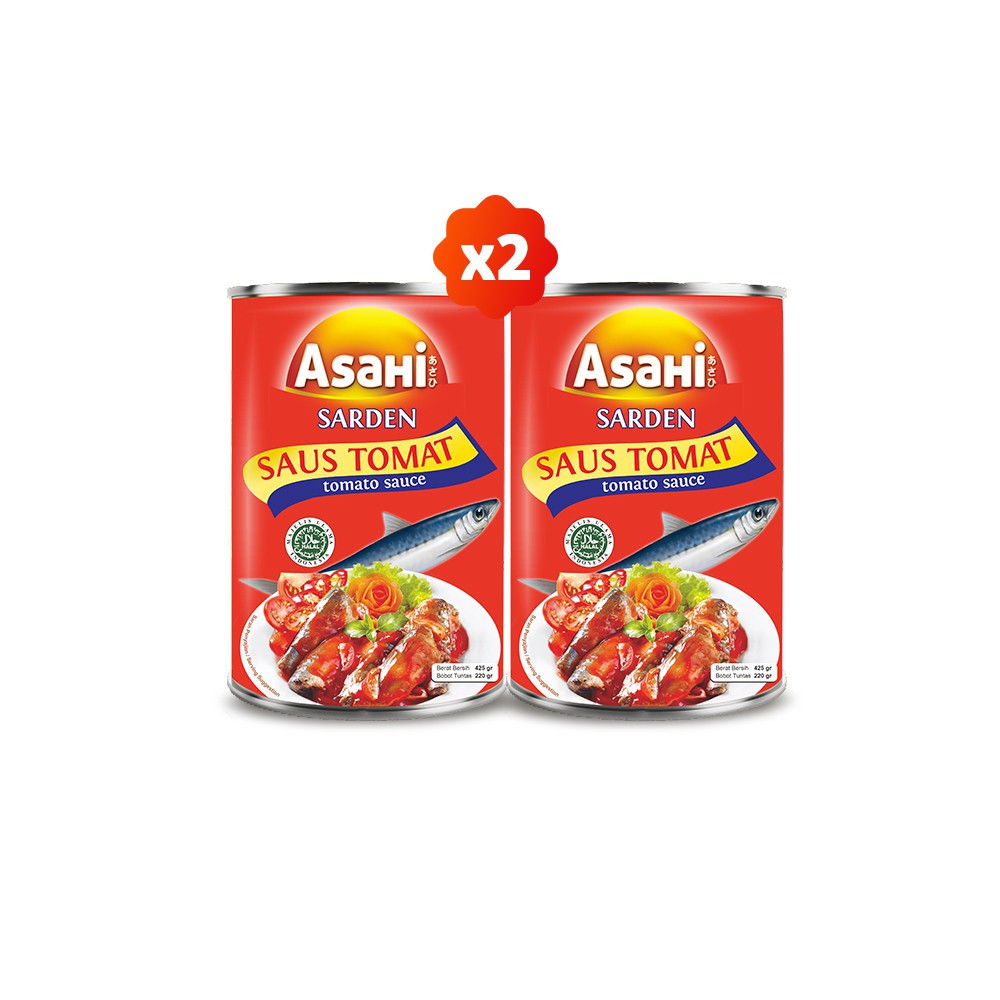 

ASAHI SARDEN SAUS TOMAT [ 2pcs x 155gr ] BONUS MASAKO