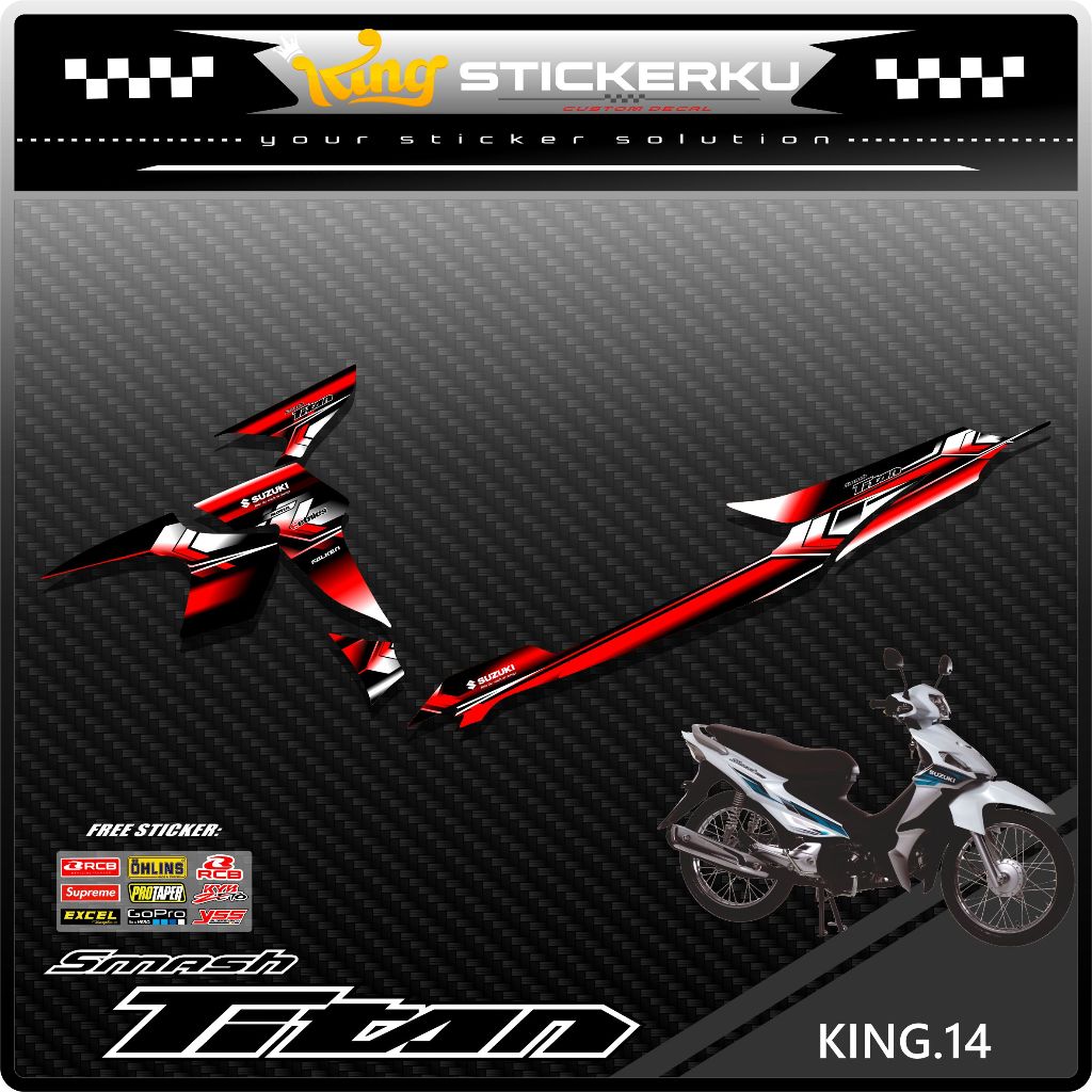 Striping Smash Titan - Sticker Striping Suzuki Smash Titan Desain Racing . KS.014