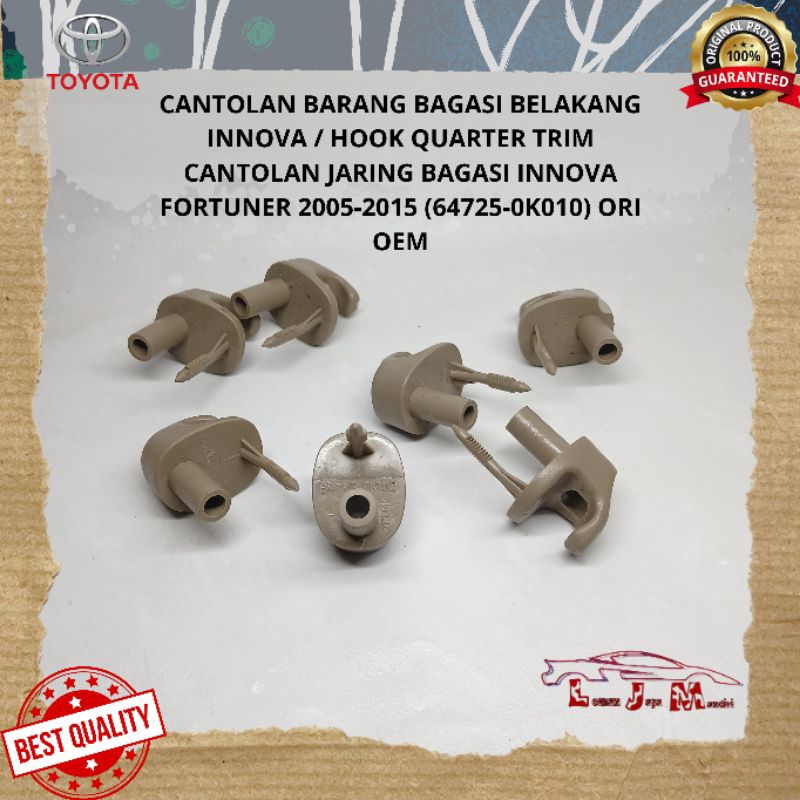 CANTOLAN BARANG BAGASI BELAKANG INNOVA / HOOK QUARTER TRIM CANTOLAN JARING BAGASI INNOVA FORTUNER 20