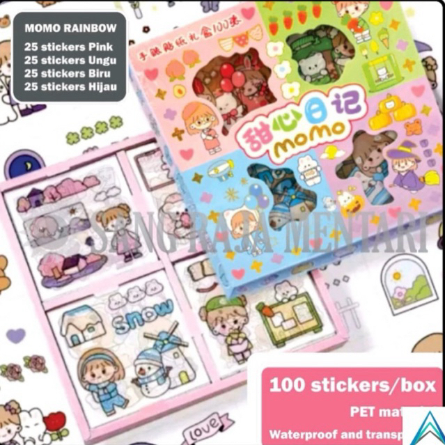 

Stiker Momo Mix 4 Warna Isi 100 Pcs | Cute Sticker Diary Scrapbook Lucu Kartun Aesthetic