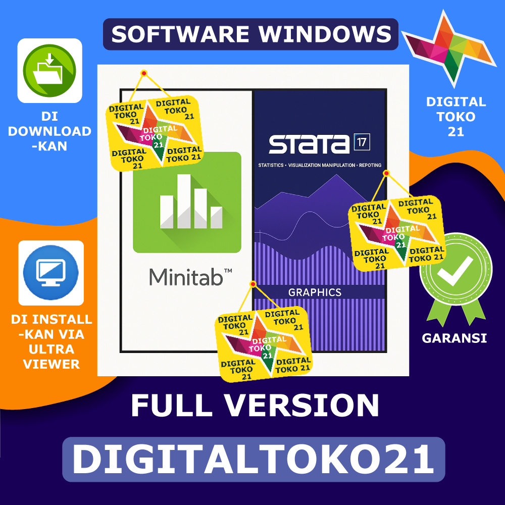[Diinstallkan] Minitab 22.3 StataCorp Stata 17.0 Full Version Software PC Komputer Laptop Windows