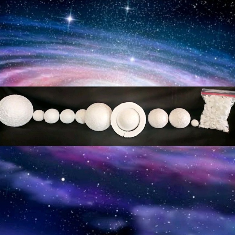 

KODE G62E Paket Bola Styrofoam Tata Surya Planet Tatasurya Antariksa Asteroid ring Saturnus planet lengkap
