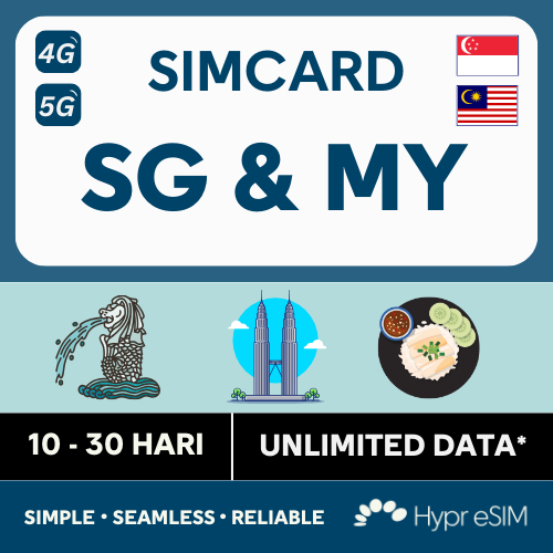 Singapura & Malaysia SIMCARD - Data Unlimited 10 - 30 Hari