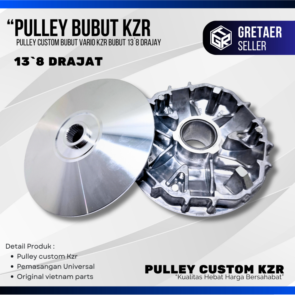 RUMAH ROLLER VARIO PULLEY VARIO CUSTOM 1 SET BUBUT + KEROK JALUR PART ORIGINAL PULI KODE (KZR) VARIO