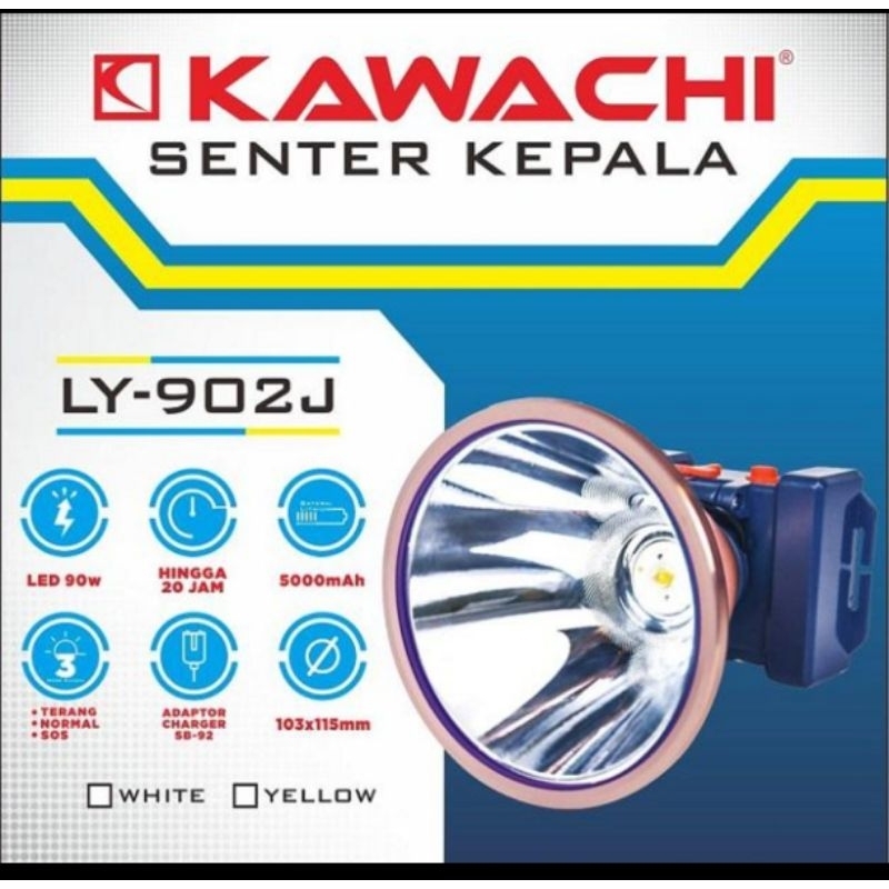 Kawachi Senter Kepala 90 Watt LY-902J Cahaya punya Putih