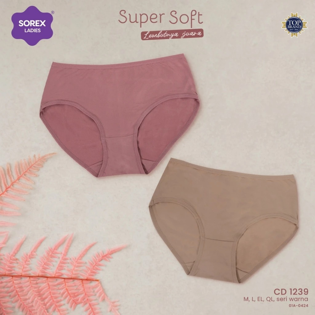 (3pc ) CD Sorex 1239 | Sorex Celana Dalam Wanita Midi Basic Super Soft Top brand [3 PCS] Celana Dala
