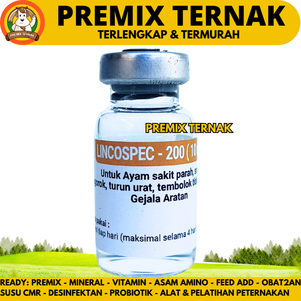 LINCOSPEC 10ML - Obat Ayam Infeksi CRD Snot Ngorok Korisa Berak Hijau Berak Putih