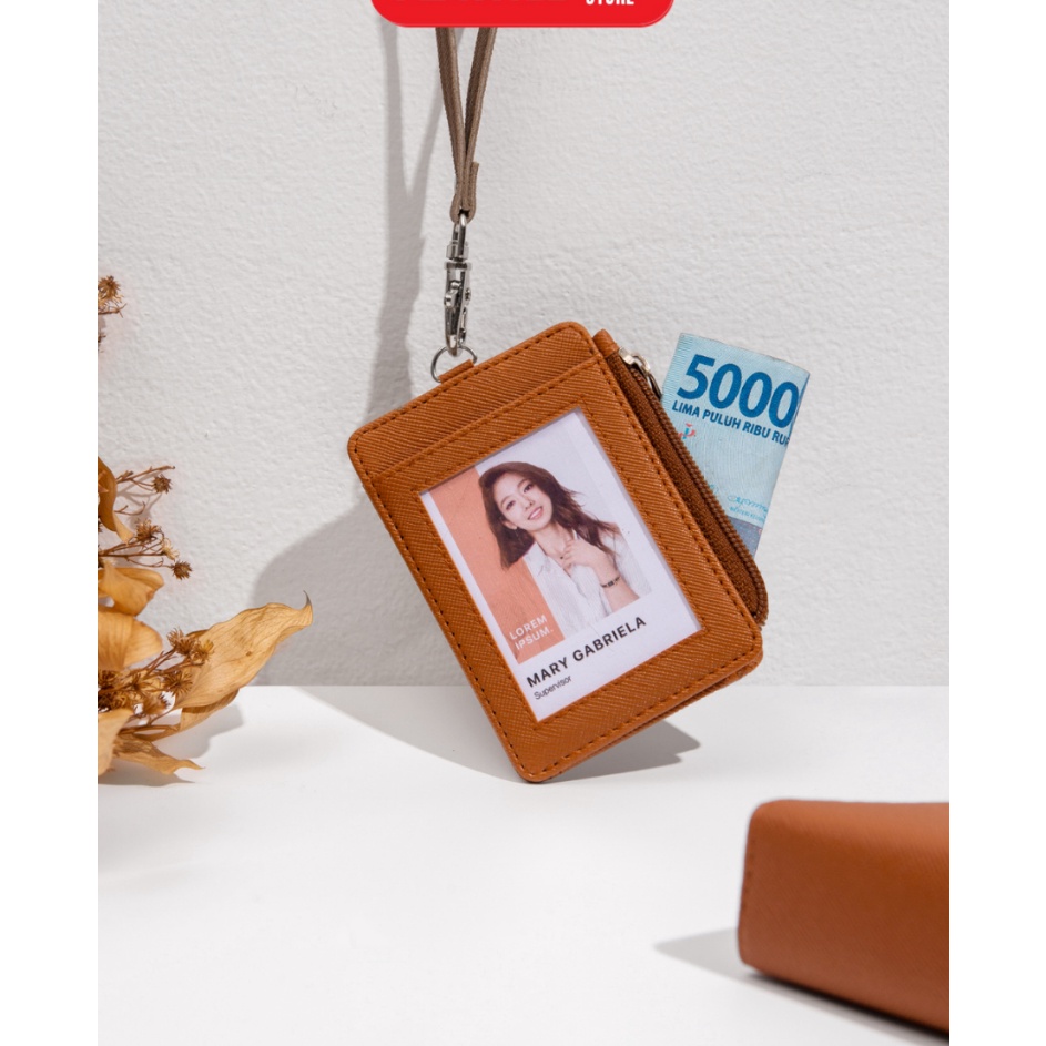 

Flashee Lanyard Resleting Name Tag Seleting Riley Lanyard ID Card Holder Kulit Termurah PU Leather