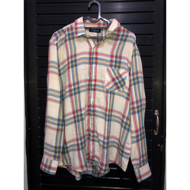 Prelove kemeja kotak cream beige by J&MOLLS