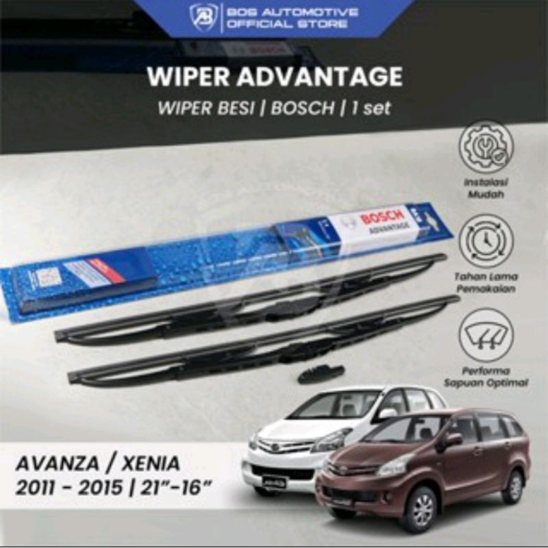 Wiper Blade Bosch Advantage / Besi / Kipas Kaca Depan Mobil ALL NEW AVANZA (2012 - 2014)/ XENIA / Fr