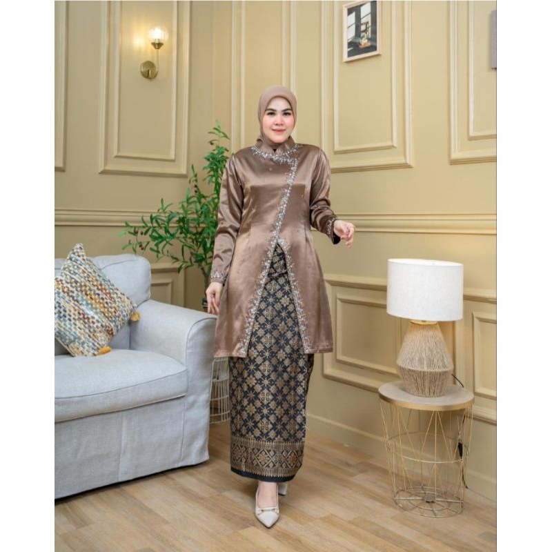 Tunik melayu model shanghai fariasi payet cocok untuk wisuda, pesta pernikahan dan kondangan