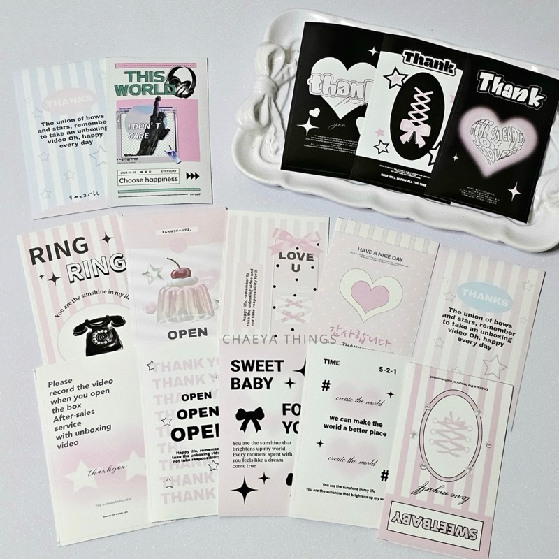 

chaeya things - thankyou open black pink series aesthetic sticker sealing stiker segel pastel
