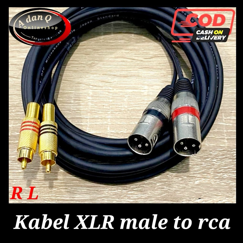 Kabel xlr male to rca satu set kabel rca to xlr male