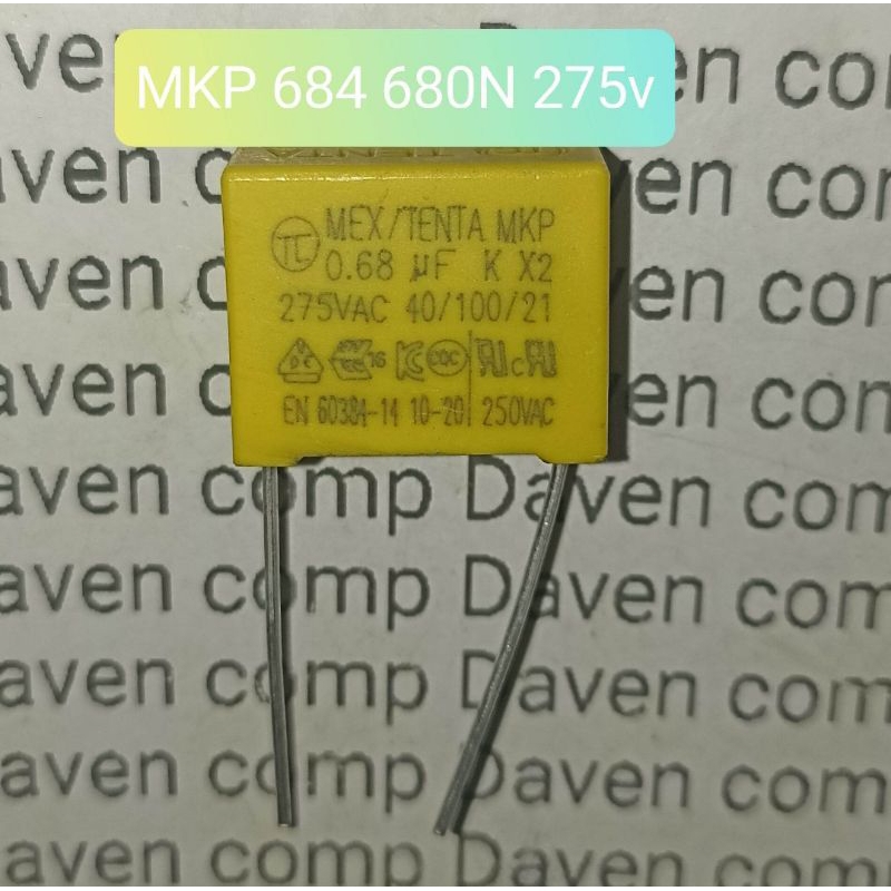 100BUAH KAPASITOR MKP 0.68UF 275V MKP 684 680N 275V MKM MKP MKT 684 TENTA