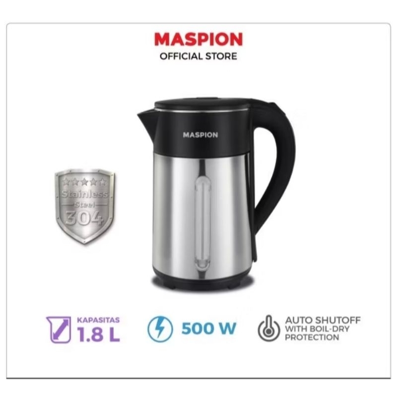 Maspion Kettle Listrik MEK 1803 KL / Kettle listrik otomatis / teko listrik