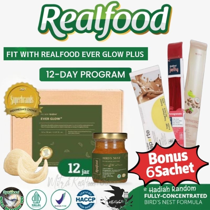 

Realfood Ever Glow Plus Rasa Kurma 12 Jar Bonus 6 Sachet ( Minuman Sarang Burung Walet )