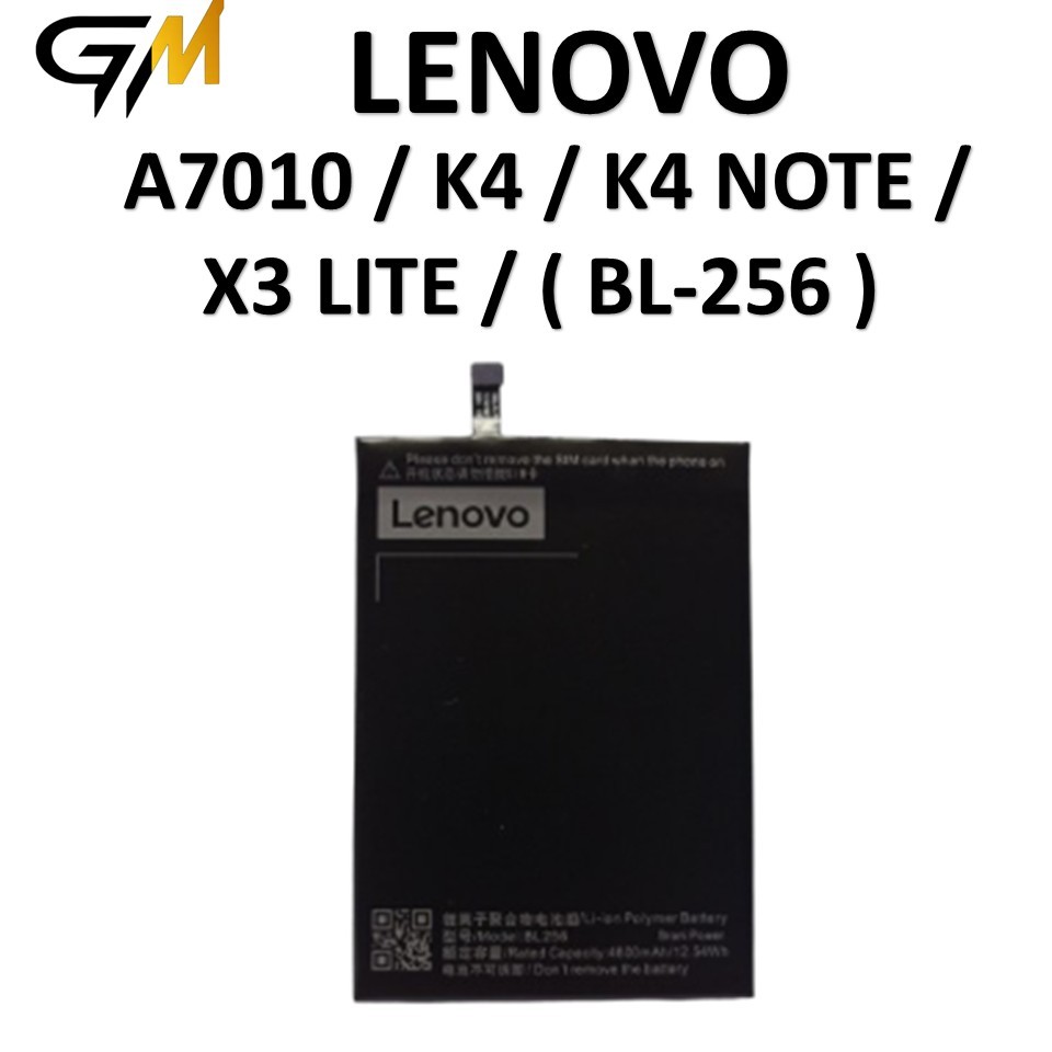 BATERAI LENOVO BL-256 LENOVO A7010 / K4 / K4 NOTE / X3 LITE BATRE BATRAI BATERAI ORIGINAL 100%