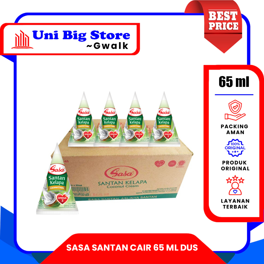 

SASA SANTAN CAIR INSTAN SIAP PAKAI DUS - (65 ml x 32 pcs)