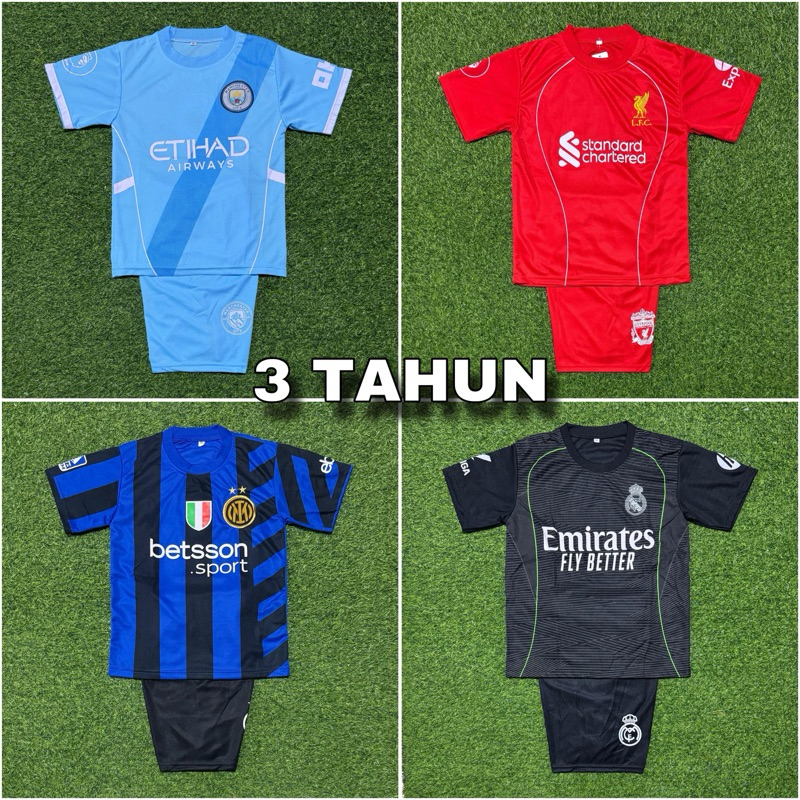 SETELAN BAJU BOLA ANAK MURAH TERBARU 2025 / SETELAN BAJU BOLA ANAK CLUB EROPA / SETELAN FUTSAL