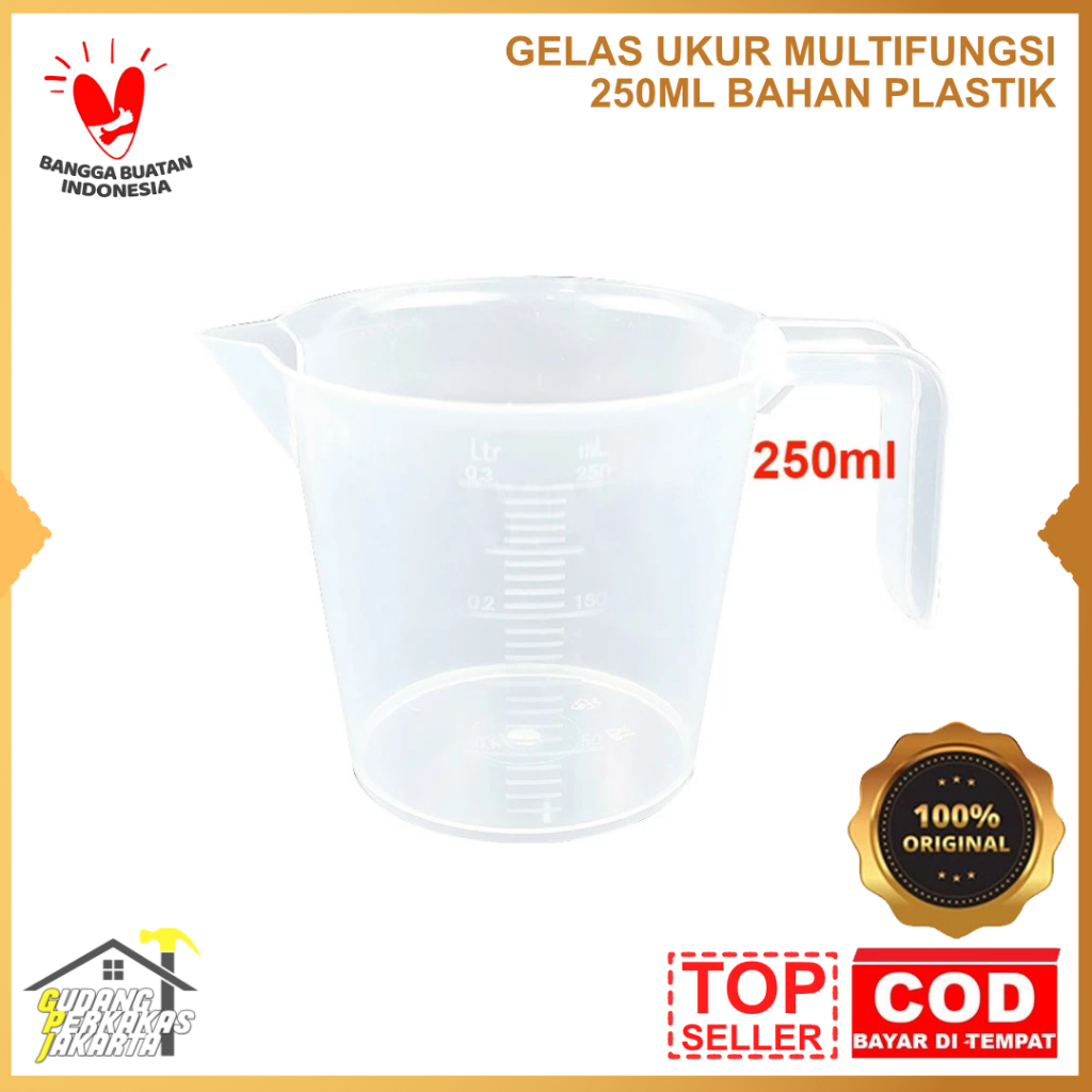 BDG Gelas Ukur 250ml Bahan Plastik Gelas Takar  250 ml Measuring Cup Multifungsi
