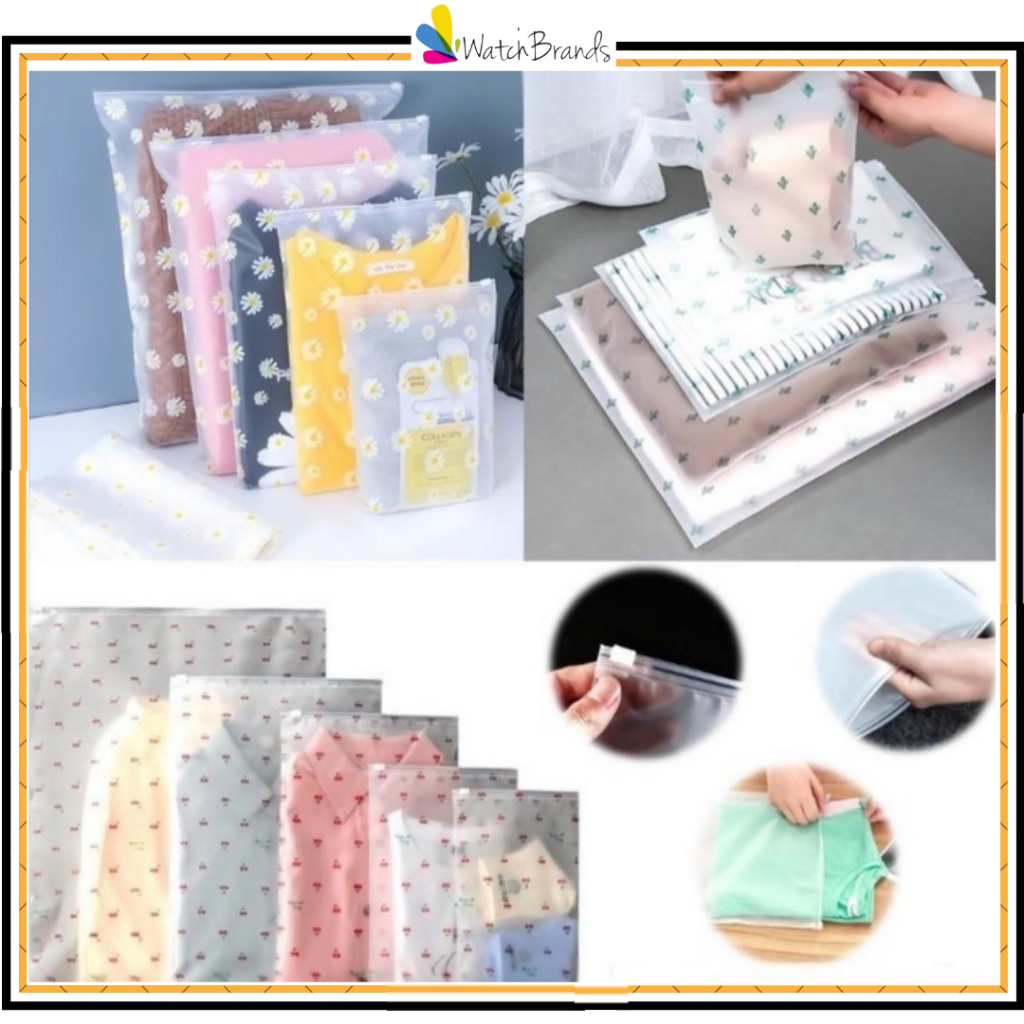 WBS Ziplock Karakter Travel Pouch Serbaguna Polos Zipper Motif Packaging Storage Bag Tas Penyimpanan