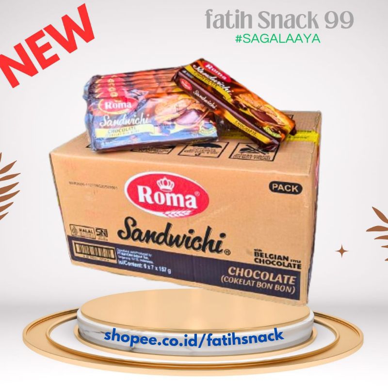 

ROMA SANDWICHI FAMILY ISI 6 PAK X 7 PCS X 157 RASA COKLAT & KACANG BISKUIT DOUBLE CHOCOLATE