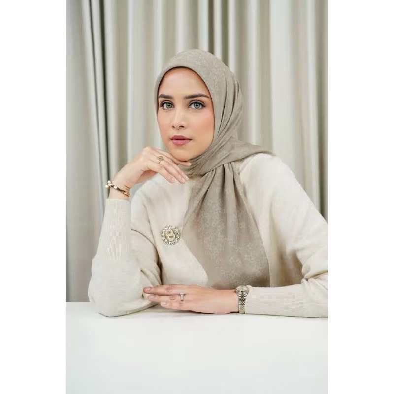 buttonscarves monogram scramble taupe