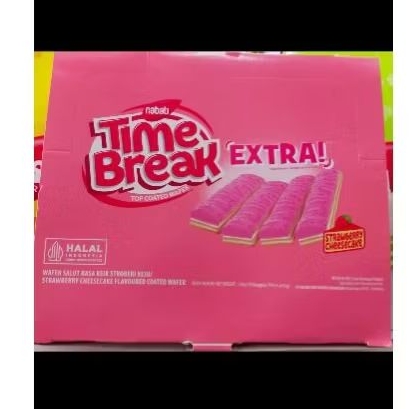 

Nabati time break extra wafer salur rasa strowberry 320gr isi 10 bungkus