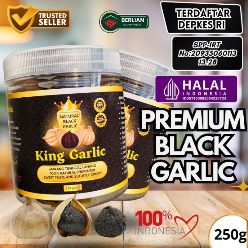 

Bawang Tunggal Bawang Tunggal Lanang Bawang Tunggal Hitam Fermentasi King Garlic Premium Natural Black Garlic 250G