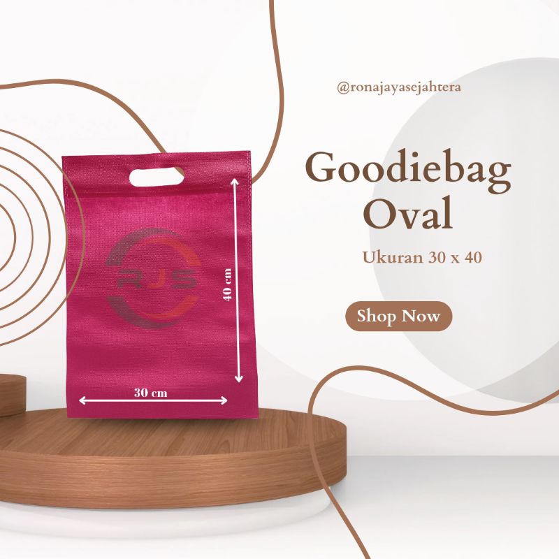 

(Isi 20 pcs) Kodian Tas Goodiebag Oval 25x35 Tas Spunbond Oval Tas Oval