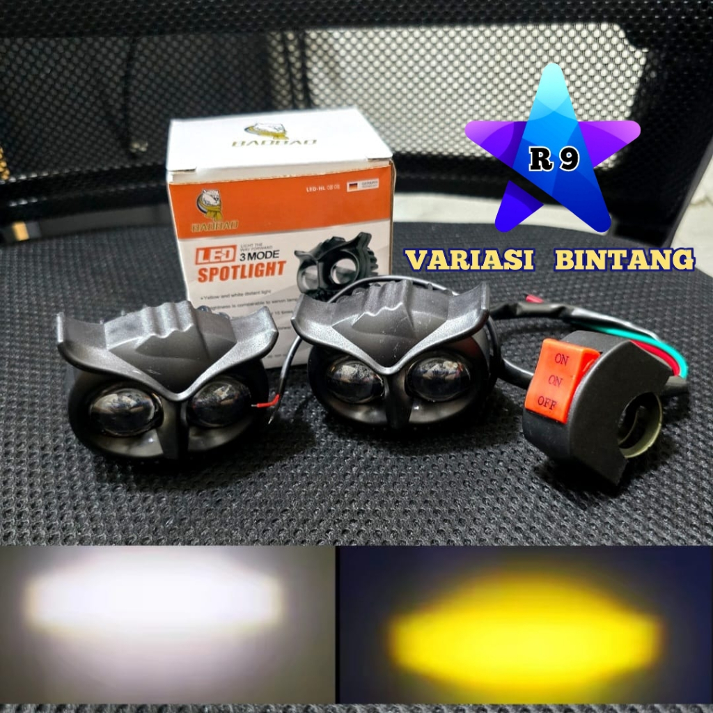 lampu tembak motor super terang lampu tembak led motor lampu owl 2 mata lampu tembak warna putih kun