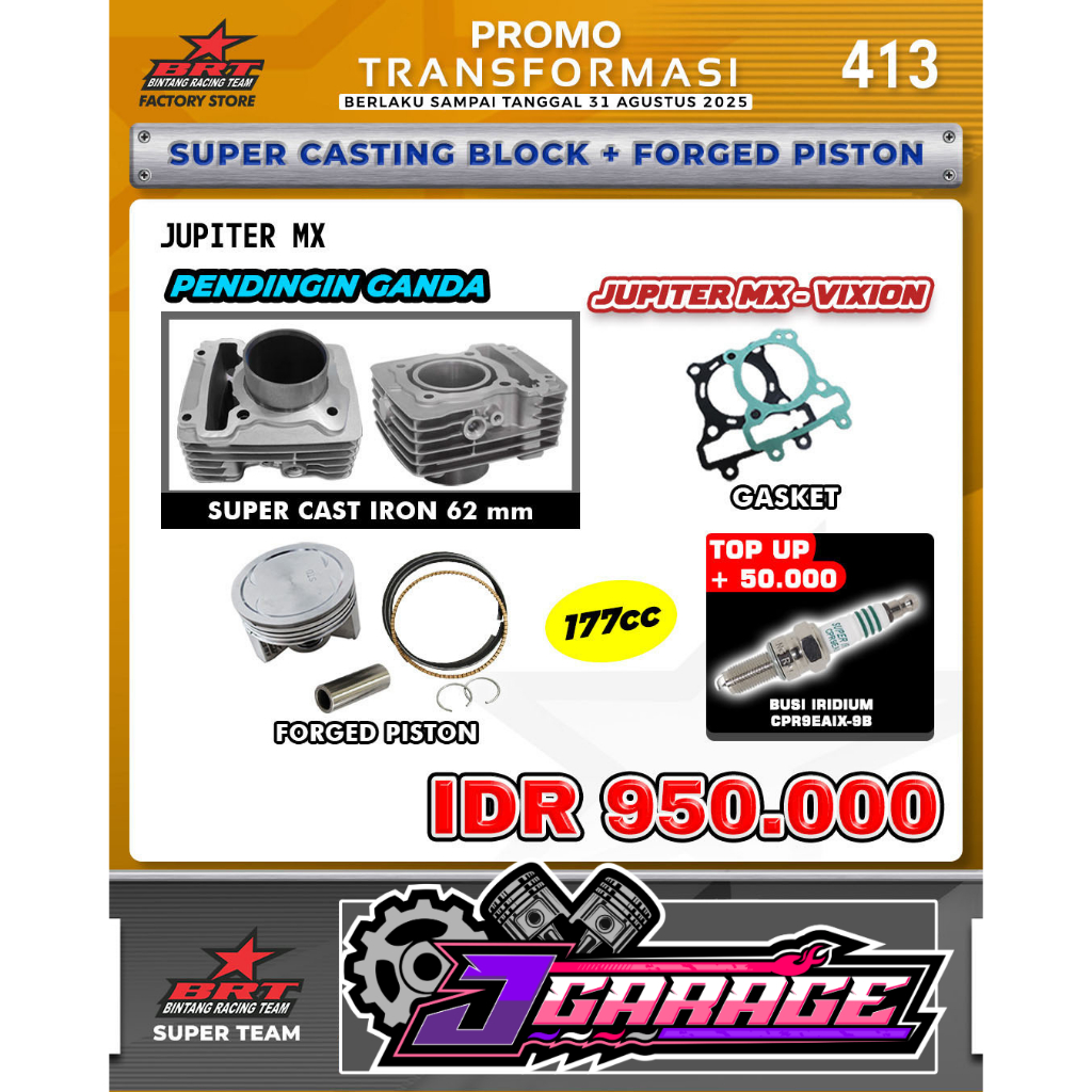 BLOK JUPITER MX - BLOCK CASTING BRT – JUPITER MX / VIXION OLD / MX KING / NEW VIXION / R15 / XABRE /