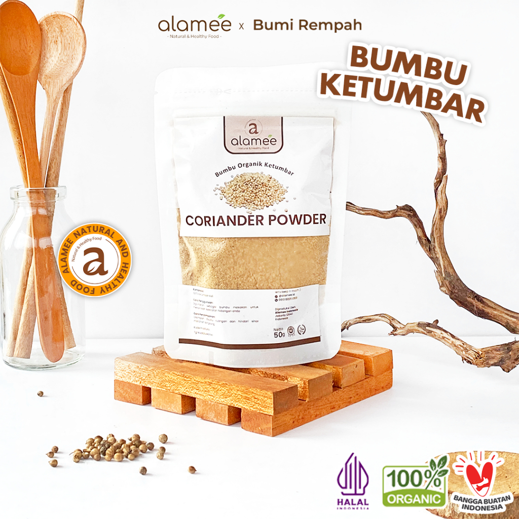 

ALAMEE Ketumbar Bubuk Organik Bumbu Dapur Instan Coriander Powder Murni Asli Tanpa Campuran 50g