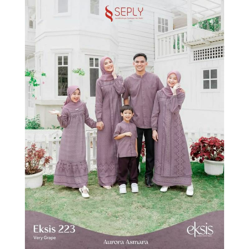eksis 223 very grape/koko anak ungu/gamis anak ungu/ couple set anak/gamis dan koko anak terbaru
