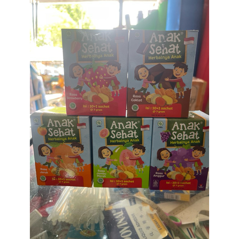 

JAMU ANAK SEHAT PENAMBAH NAPSU MAKAN ANAK BERANEKA RASA 1 PAK ISI 10 pcs