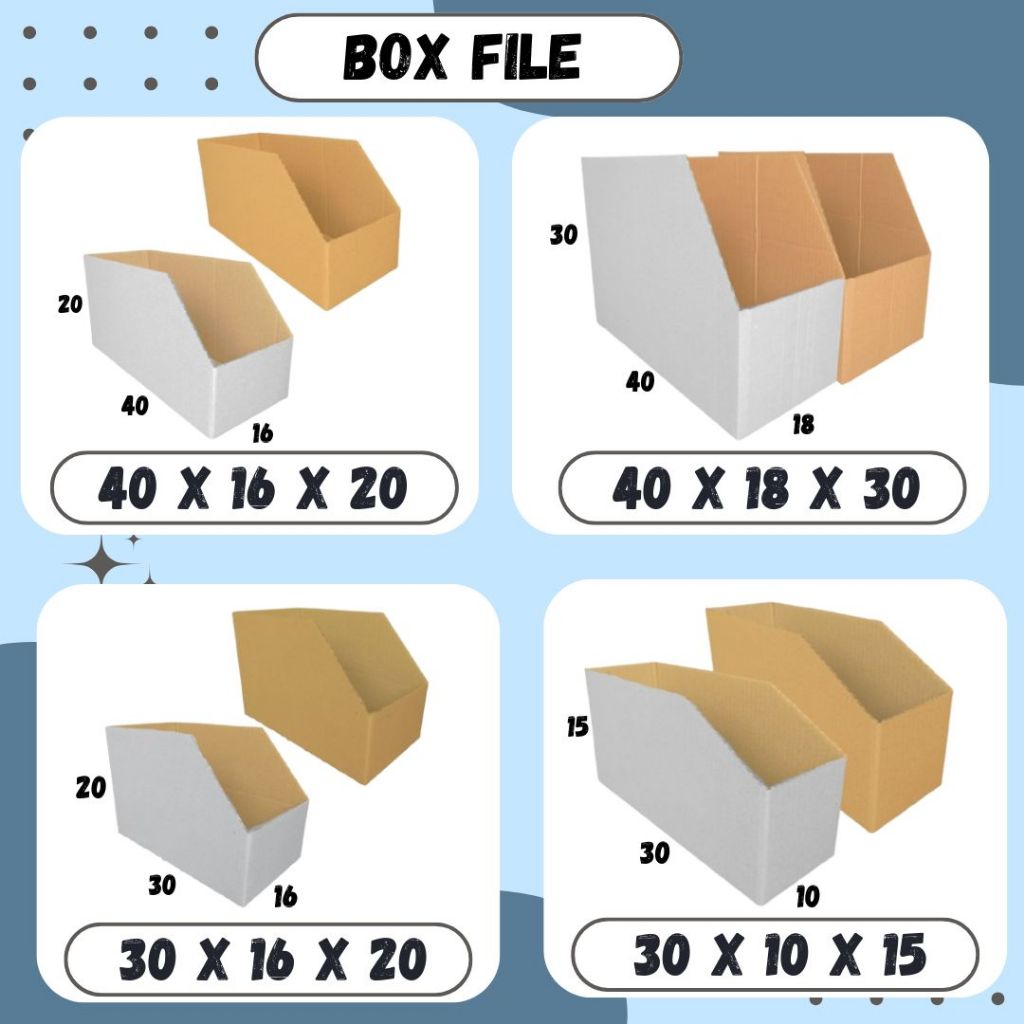 

Box File 40x18x30 / 40x16x20 / 30x16x20 / 22x12x30 / 30x10x15 / 20x10x28 / 20x20x28 Bondex Map Folder Map Bindex Partisi Box Bin Arsip Storage Box Bin Box Folder