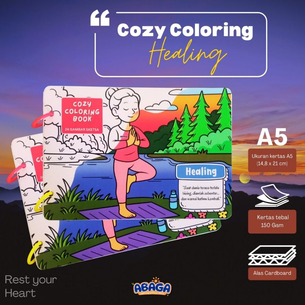 Cozy Coloring Book Healing | Buku Mewarnai Dewasa Pemandangan | Adult Coloring Book