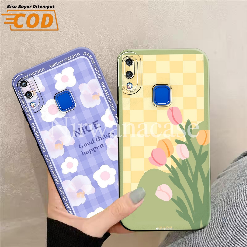 Softcase Hp Vivo Y91/Y93/Y95 Motif Bunga Lucu Case Pro Camera Lentur - Fashion Case Cewe Terbaru